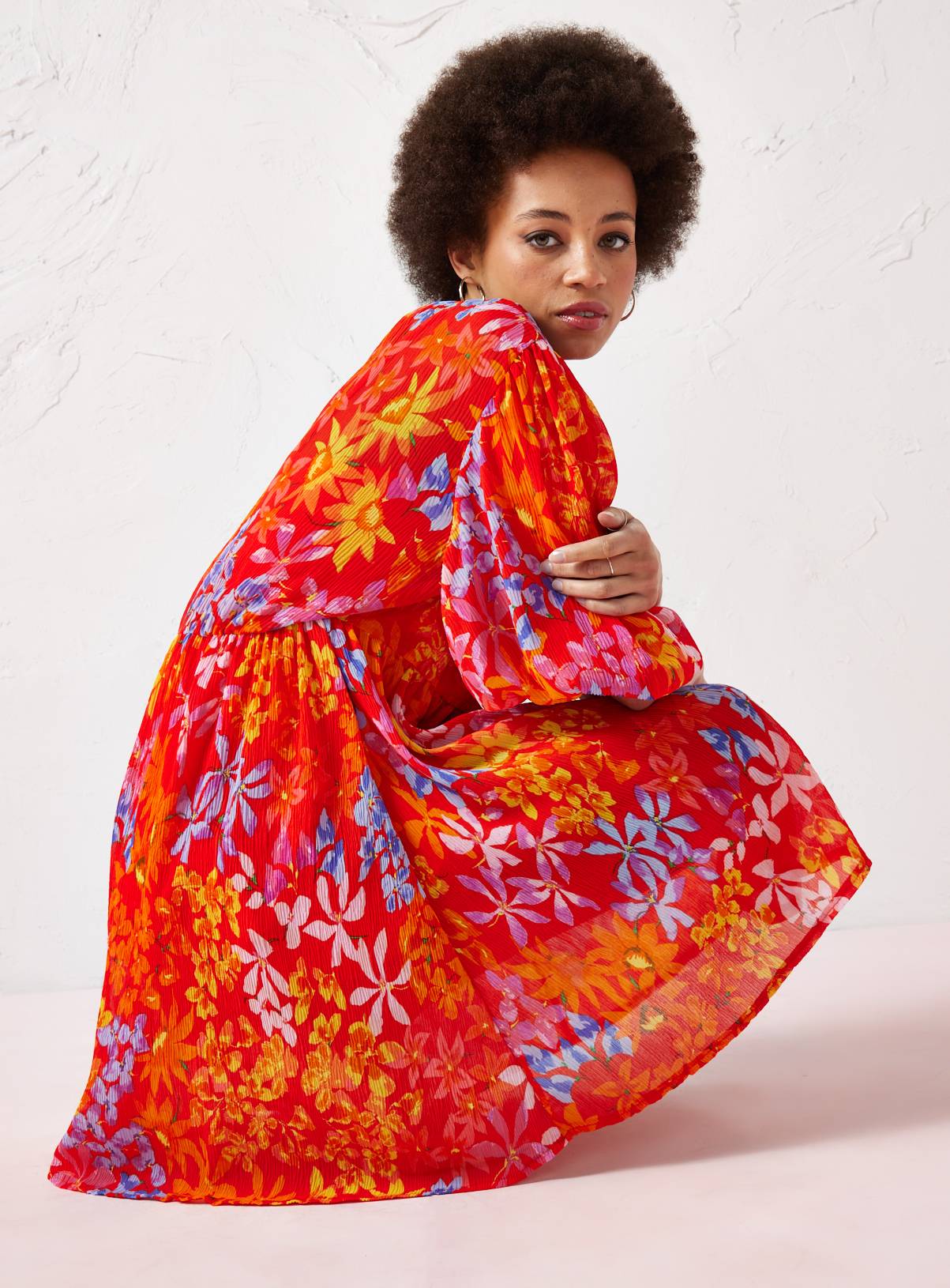EVERBELLE Floral  Printed Plisse Mini Dress 14 - Image 4